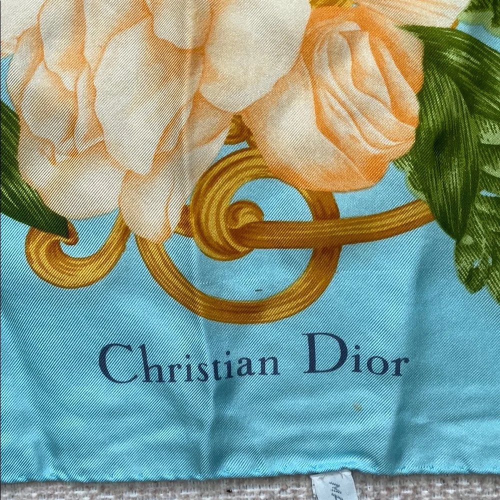 Dior Blue and Gold Scarf